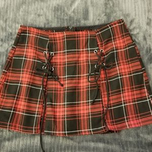 Vintage Lip Service Red Plaid Skirt